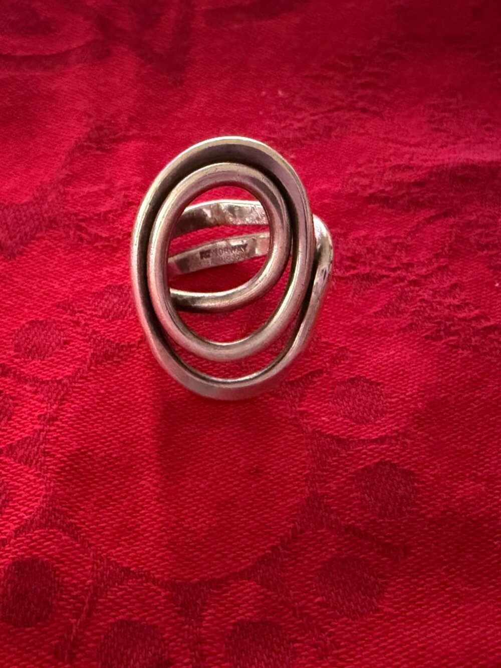 VINTAGE SPIRAL COIL RING STERLING SILVER 925 ND NORWAY SIZE 8.